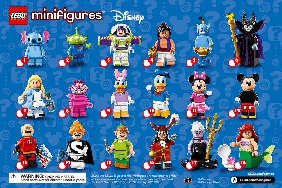 Notice / Instructions de Montage - LEGO - Minifigures - 71012 - La série Disney: Page 1