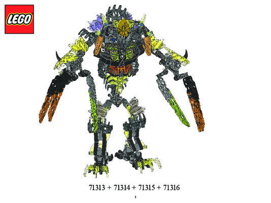 Notice / Instructions de Montage - LEGO - BIONICLE - 71313 - La bête de lave: Page 1