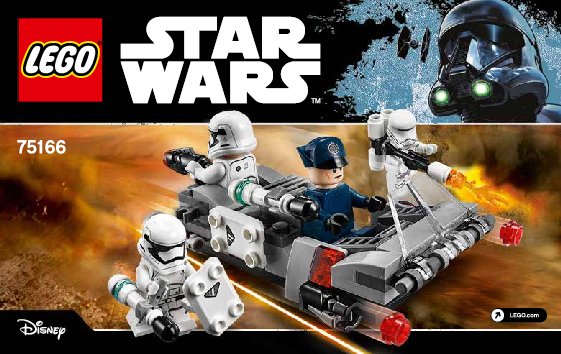 Notice / Instructions de Montage - LEGO - Star Wars - 75166 - Pack de combat le Speeder de transport du Premier Ordre: Page 1