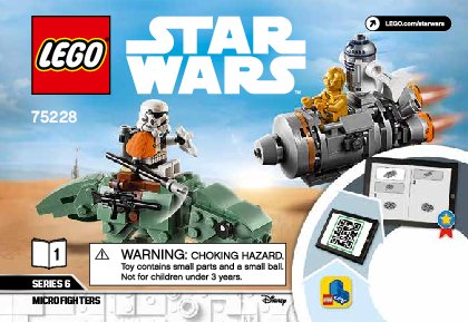 Notice / Instructions de Montage - LEGO - 75228 - Escape Pod vs. Dewback™ Microfighters: Page 1