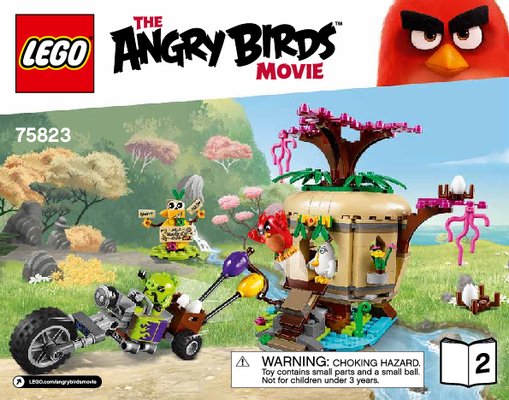 Notice / Instructions de Montage - LEGO - Angry Birds - 75823 - Le vol de l'œuf de l'île des oiseaux: Page 1