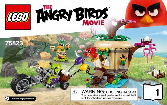 Notice / Instructions de Montage - LEGO - Angry Birds - 75823 - Le vol de l'œuf de l'île des oiseaux: Page 1