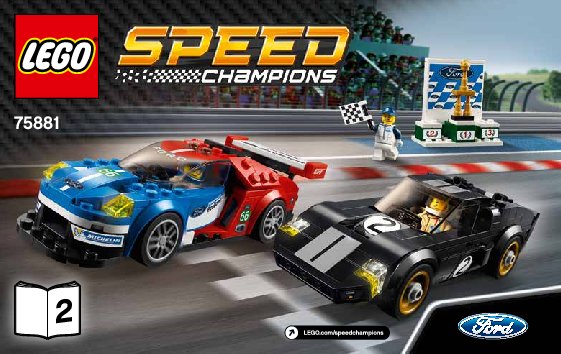 Notice / Instructions de Montage - LEGO - Speed Champions - 75881 - Ford GT 2016 & Ford GT40 1966: Page 1