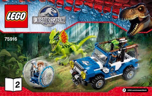 Notice / Instructions de Montage - LEGO - Jurassic World - 75916 - L'embuscade du Dilophosaure: Page 1