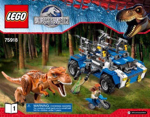 Notice / Instructions de Montage - LEGO - Jurassic World - 75918 - La poursuite du T-Rex: Page 1