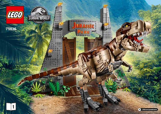 Notice / Instructions de Montage - LEGO - 75936 - Jurassic Park: T. rex Rampage: Page 1