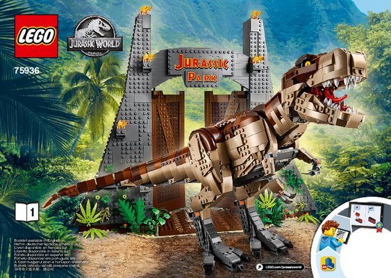 Notice / Instructions de Montage - LEGO - 75936 - Jurassic Park: T. rex Rampage: Page 1