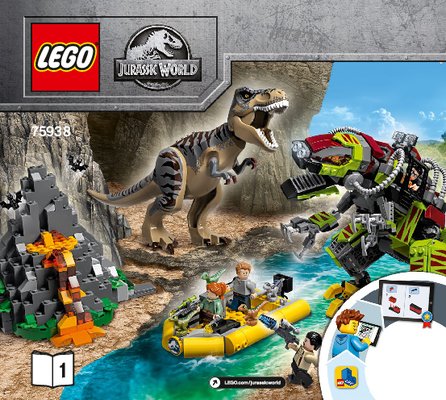 Notice / Instructions de Montage - LEGO - 75938 - T. rex vs Dino-Mech Battle: Page 1