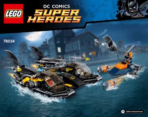 Notice / Instructions de Montage - LEGO - DC Comics Super Heroes - 76034 - La poursuite en Batboat dans le port: Page 1