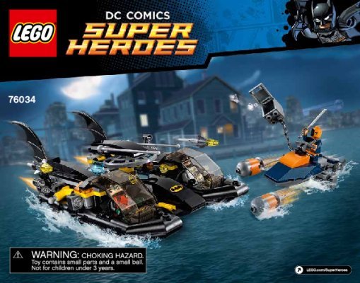 Notice / Instructions de Montage - LEGO - DC Comics Super Heroes - 76034 - La poursuite en Batboat dans le port: Page 1