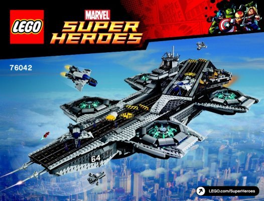 Notice / Instructions de Montage - LEGO - Marvel Super Heroes - 76042 - L'hélitransport du SHIELD: Page 1