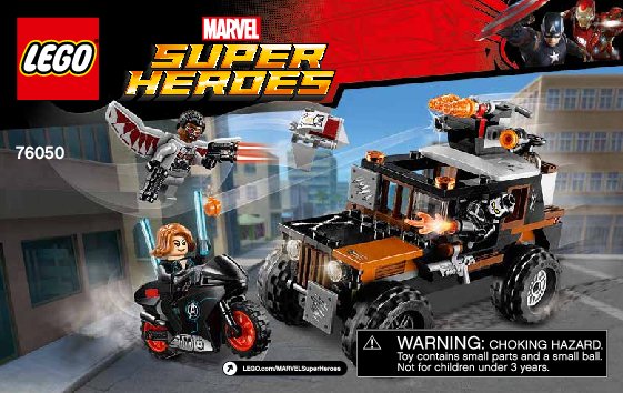 Notice / Instructions de Montage - LEGO - Marvel Super Heroes - 76050 - L'attaque toxique de Crossbones: Page 1