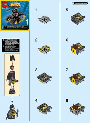 Notice / Instructions de Montage - LEGO - DC Comics Super Heroes - 76061 - Mighty Micros : Batman™ contre Catwoman™: Page 1