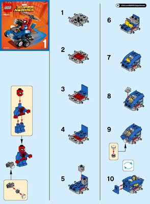 Notice / Instructions de Montage - LEGO - Marvel Super Heroes - 76064 - Mighty Micros: Spider-Man contre le Bouffon Vert: Page 1