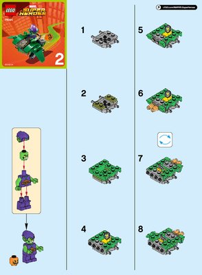 Notice / Instructions de Montage - LEGO - Marvel Super Heroes - 76064 - Mighty Micros: Spider-Man contre le Bouffon Vert: Page 1