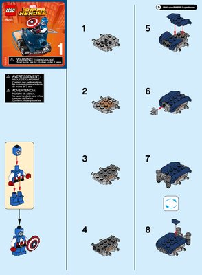 Notice / Instructions de Montage - LEGO - Marvel Super Heroes - 76065 - Mighty Micros: Captain America contre Crâne Rouge: Page 1