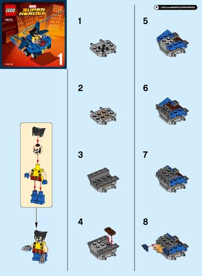 Notice / Instructions de Montage - LEGO - Marvel Super Heroes - 76073 - Mighty Micros : Wolverine contre Magneto: Page 1