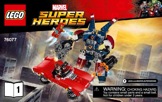 Notice / Instructions de Montage - LEGO - Marvel Super Heroes - 76077 - Iron Man : L'attaque de Detroit Steel: Page 1