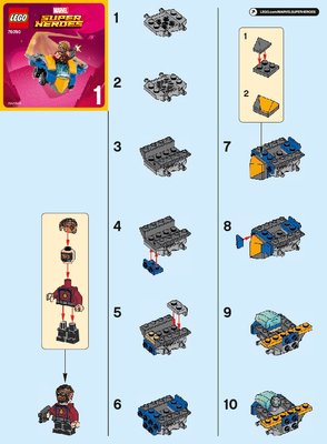 Notice / Instructions de Montage - LEGO - 76090 - Mighty Micros: Star-Lord vs. Nebula: Page 1