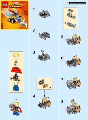 Notice / Instructions de Montage - LEGO - 76091 - Mighty Micros: Thor vs. Loki: Page 1