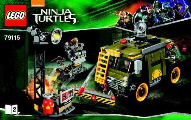 Notice / Instructions de Montage - LEGO - Teenage Mutant Ninja Turtles - 79115 - L'attaque du Van des Tortues: Page 1