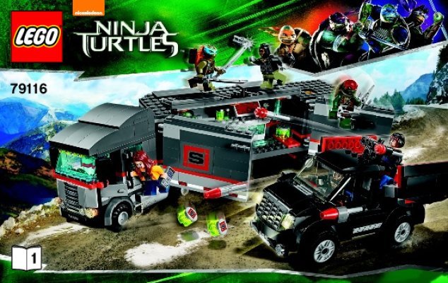 Notice / Instructions de Montage - LEGO - Teenage Mutant Ninja Turtles - 79116 - L'évasion en camion: Page 1